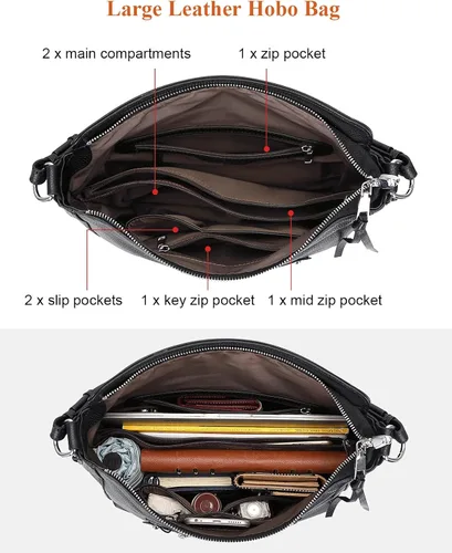 Miniatura 5 de Over Earth Bolsos y bolsos Hobo para mujer de cuero auténtico bolso cruzado
