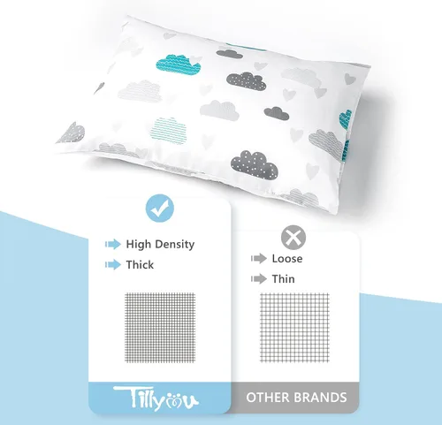 Miniatura 4 de TILLYOU Paquete de 2 fundas de almohada para niños pequeños con cierre de sobre, microfibra suave y sedosa de 13 x 18 pulgadas, fundas de almohada