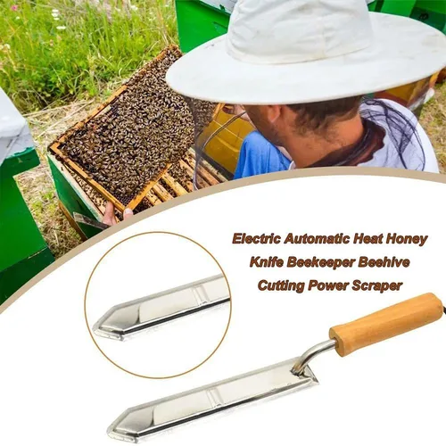 Miniatura 5 de Honey Uncapping Hot Knife for Honey Peines Electric Heating Honey Scraper para apicultor Apicultura Herramientas de acero inoxidable Equipo extractor