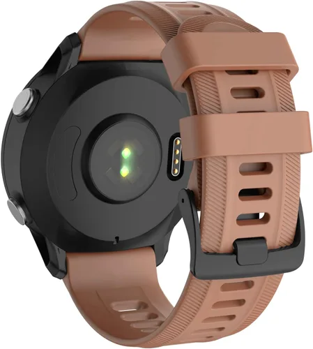 ISABAKE Correa de reloj para Garmin Forerunner 955/945/745, correa de repuesto de silicona de 0.866 in para pulseras Fenix 5/6/Approach S60 Marrón