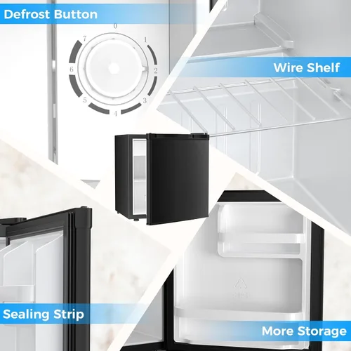 Miniatura 3 de Antarctic Star Mini refrigerador de 1.6 pies cúbicos con congelador, refrigerador pequeño y compacto con puerta reversible individual, estantes