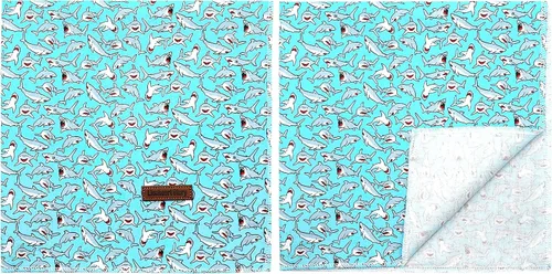 Miniatura 3 de Lionheart Glory Bandana - Bufanda azul suave lavable con estampado de tiburón, ajustable para perros pequeños, medianos y grandes Azul (Blue Shark)