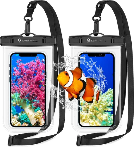 Miniatura 11 de Syncwire Funda impermeable para teléfono [paquete de 2] – Funda universal IPX8 impermeable para teléfono con cordón compatible con iPhone 13/12/11