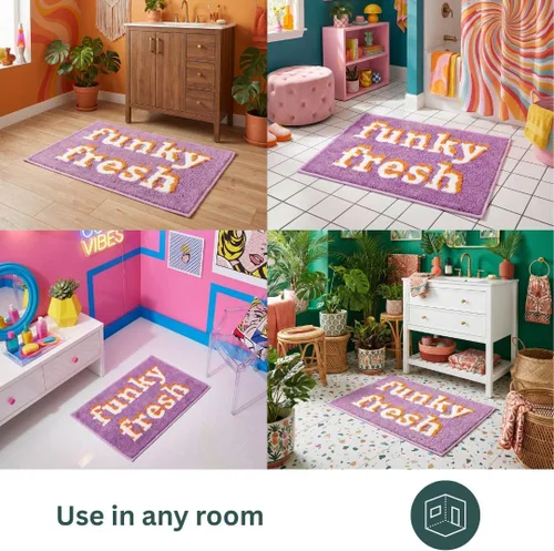 Miniatura 6 de Alfombras de baño retro, diversión única, alfombra de baño, alfombra de baño colorida moderna, alfombra de baño de los años 70, linda alfombra