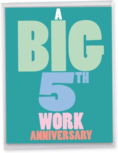 Miniatura 11 de NobleWorks - Tarjeta de felicitación de aniversario de 5ª boda grande de 8.5 x 11 pulgadas - Matrimonio de 5 años con sobre para hombres, mujeres