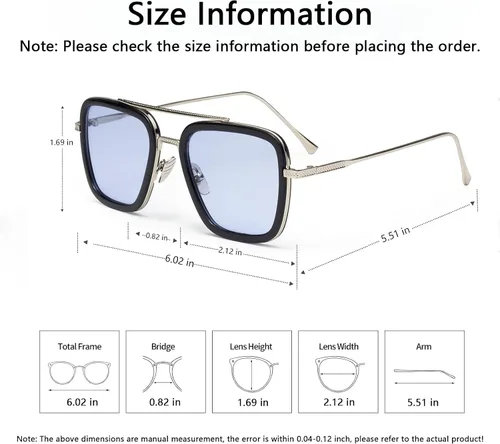 Miniatura 3 de YIJIA-YOUNG Tony Stark - Lentes de sol polarizados de material metálico para hombres y mujeres Iron Man y Spider-Man