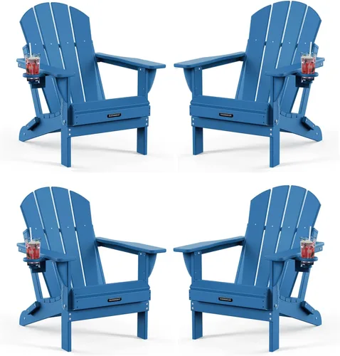 Miniatura 44 de MUCHENGHY Sillas Adirondack plegables, sillas de patio, sillas de césped, silla para exteriores, silla Adirondack de plástico, hoguera, resistente a