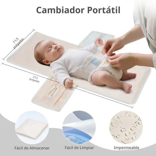 Miniatura 7 de CEI-CEI Mochila de neopreno para pañales con cambiador, bolsas de maternidad grandes para bebés recién nacidos, bolsa de viaje con bolsillos Negro