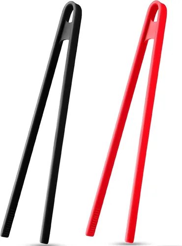 Miniatura 4 de Patelai 2 pinzas de silicona de 11.8 pulgadas para cocinar, pinzas de silicona, pinzas para tostadora, largas resistentes al calor, utensilios
