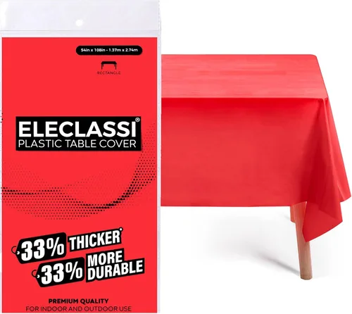 Miniatura 24 de Eleclassi Negro Paquete de 12 Manteles Redondos de Plástico Desechables Premium - Manteles de Mesa de Plástico Redondos de 84 Pulgadas para Fiestas