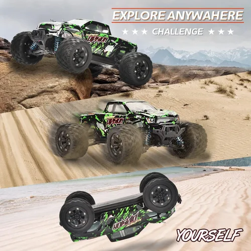 Miniatura 4 de TENSSENX Coches RC todo terreno a escala 1:18, 40 KPH de alta velocidad 4WD de control remoto con 2 baterías recargables, camión monstruo