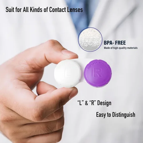 Miniatura 3 de Paquete de 12 fundas para lentes de contacto, estuche de contacto portátil para viajes al aire libre, hogar, oficina, dormitorio y uso diario, 12