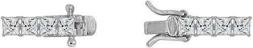 Miniatura 5 de Tienda Collection Platinum or Gold Plated Sterling Silver Princess-Cut Tennis Bracelet made with Infinite Elements Zirconia, 7.25