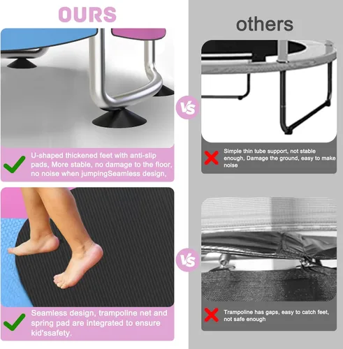 Miniatura 3 de Yozoia 60" Toddler Trampoline, Indoor Trampoline for Kids with Safety Enclosure, 440LBS Support, Adjustable Gymnastics Bar & Toys for Boys Girls