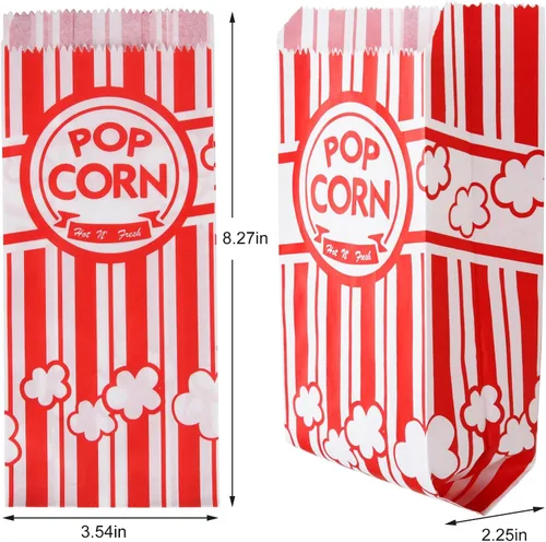 Miniatura 2 de 100 bolsas de papel para palomitas de maíz para fiestas, 1 onza, pequeñas porciones individuales vintage, contenedor de palomitas de maíz, bolsas