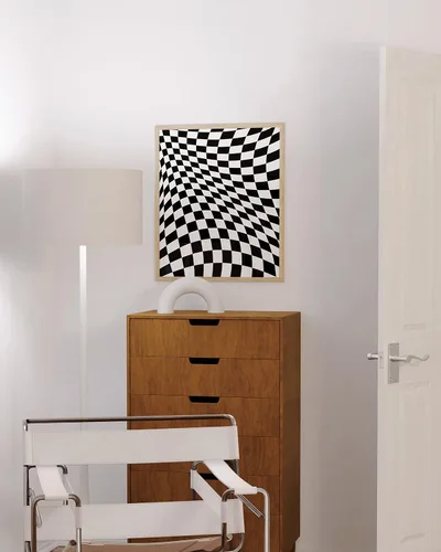 Miniatura 5 de HAUS AND HUES Póster estético de cuadro de ajedrez - Decoración de habitación de los 80, póster de los 90 y decoración de pared, impresión de cuadro
