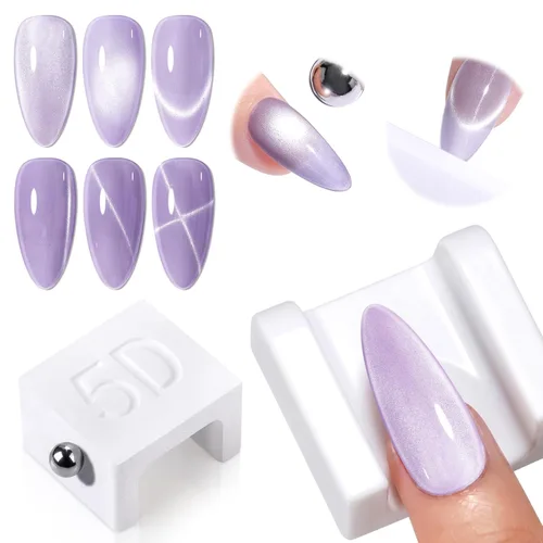 Miniatura 10 de SAVILAND Essentials Ojo de Gato Magnético para Uñas: Esmalte de Uñas Gel Ojo de Gato Marrón 3-en-1 N35 Neodimio Barra Magnética de Tira Larga