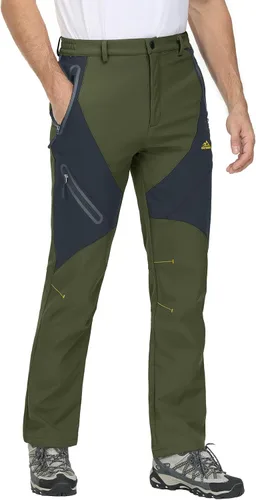 Miniatura 2 de MAGCOMSEN Pantalones de invierno para hombre, pantalones de nieve con forro polar, resistentes al agua, 4 bolsillos con cremallera, pantalones