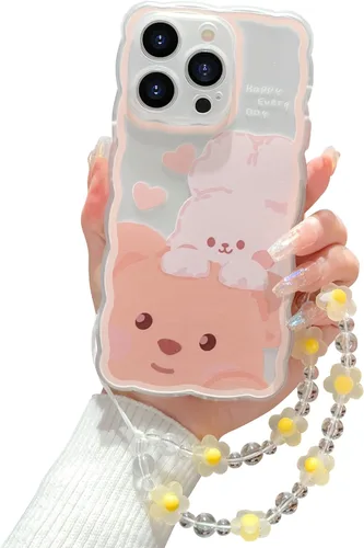 Miniatura 33 de Compatible con iPhone 11 Funda Lindo Dibujos Animados Pequeño Oso Conejo con Lindo Diseño de Cadena para Mujeres Niñas Estético Kawaii Funda Delgada