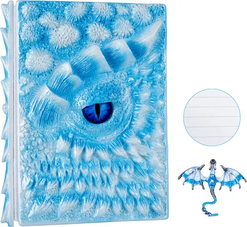 Miniatura 18 de Diario 3D en relieve de ojo de dragón en relieve, cuaderno grabado de resina, cuaderno Dnd para los amantes de los dragones, papel en blanco, bloc
