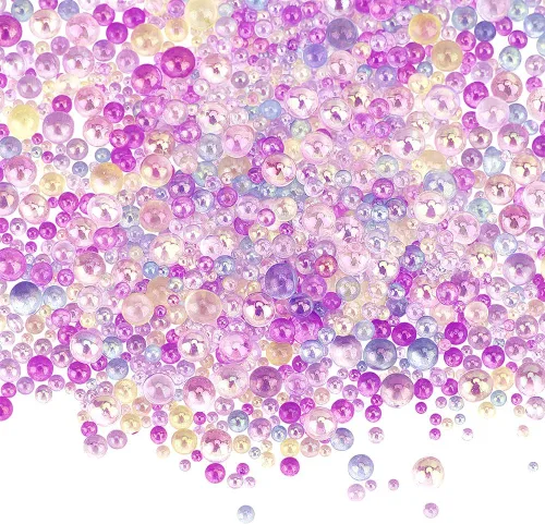 Miniatura 8 de OLYCRAFT 210g 1~3mm Cuentas de Cristal con Burbujas Sin Agujero Iridescentes Cuentas de Gotas de Agua Burbuja Cuenta de Cristal Iridescente