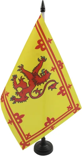 Miniatura 182 de United Kingdon Coat of arms Table Flag 5'' x 8'' - UK - British - England Desk Flag 21 x 14 cm - Black plastic stick and base - AZ FLAG Escudo