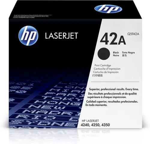 HP - Cartucho de tóner original LaserJet. Color negro. 42A (Q5942A)