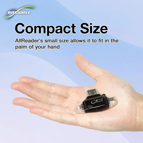 Miniatura 5 de BoxWave Gadget inteligente compatible con Samsung Galaxy S23 Ultra - AllReader Lector de tarjetas SD, lector de tarjetas microSD Compact USB - Negro