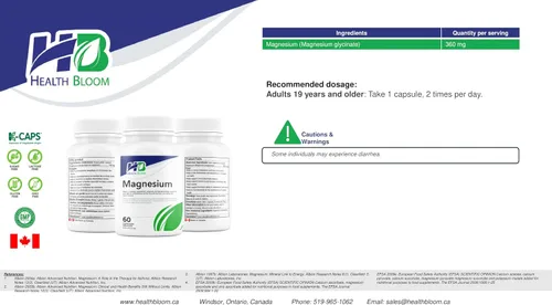 Miniatura 5 de Magnesio 60 Cápsulas Health Bloom Vitaminas y Minerales Cápsulas