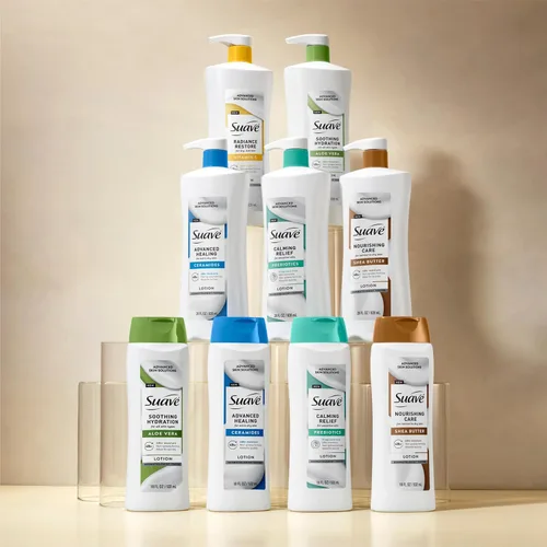 Miniatura 9 de Suave Loción calmante de hidratación para manos y cuerpo con aloe vera que refresca la piel seca, de absorción rápida, crema hidratante intensiva