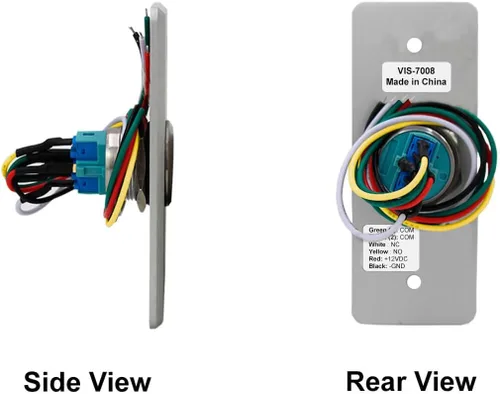 Miniatura 5 de Botón de salida para interiores y exteriores, resistente al agua, tipo timbre de puerta de acero inoxidable IP65, tamaño delgado redondo