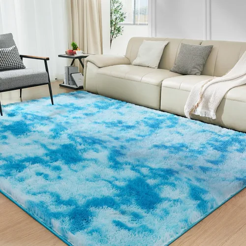 Miniatura 11 de Alfombra ultra suave para sala de estar, alfombra mullida de área 4X6 para dormitorio, alfombras modernas de pelo largo, alfombra suave