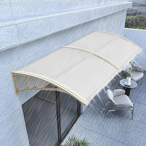 Miniatura 5 de MCombo - Toldo de policarbonato para ventana de exterior de 78.2 pulgadas, lámina hueca, toldo para puerta de patio