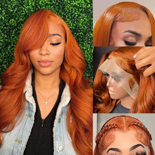 Miniatura 20 de QZOQZO Pelucas de encaje frontal 13x6 de cabello humano, prearrancadas, densidad del 180%, onda corporal, HD, frontal de encaje, sin pegamento