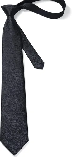 Miniatura 162 de HISDERN Corbatas para hombre, corbata de cachemira y bolsillo cuadrado tejido clásico floral para hombre, corbata de fiesta de boda