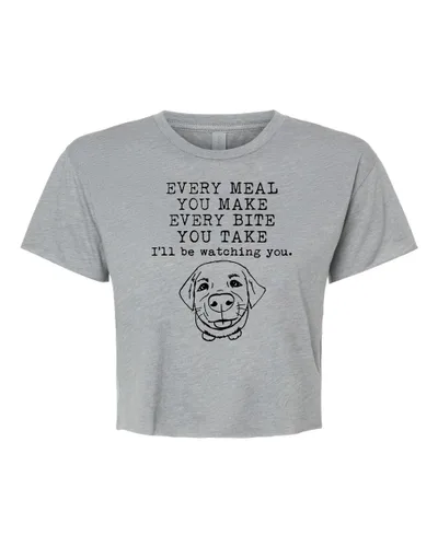 Miniatura 25 de I Walk The Lime, Cute Women's Screen Printed Crop Tee, Shirts With Sayings, Heather Gray or Gold (S, Heather Gray)