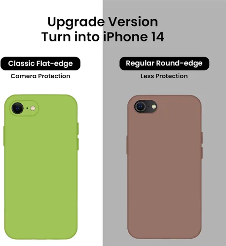 Miniatura 3 de FireNova Funda diseñada para iPhone SE 2022/2020, iPhone 7 8, silicona mejorada [borde recto] y [protección de cámara] funda para teléfono con forro