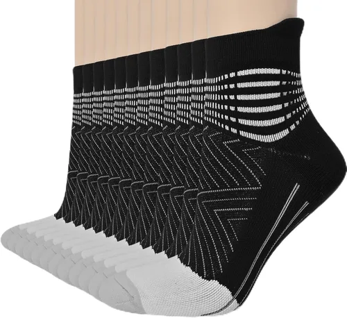 Miniatura 24 de Calcetines de compresión para el tobillo para mujer, con absorción Coolmax, deportivos y acolchados, alivio de la fascitis plantar, paquete de 2, 3