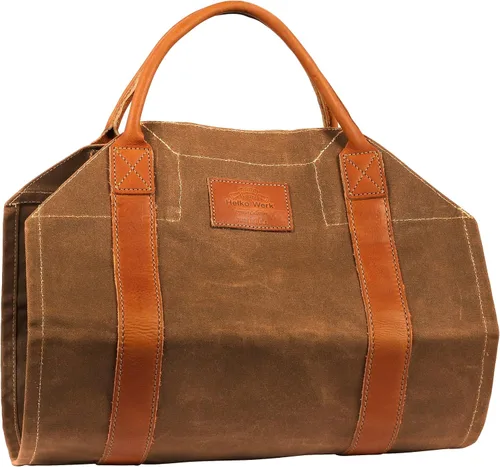 1844 Helko Werk Germany Frontier Collection - Transportador de troncos de lona, soportes para leña y bolsas para troncos de chimenea, fabricado en