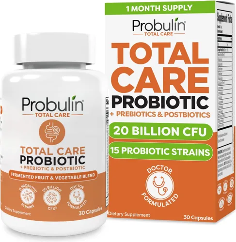 Probulin Total Care - Suplemento probiótico, cápsulas probióticas para la salud intestinal, digestiva e inmunológica para hombres y mujeres, 20 mil