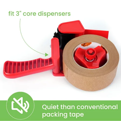 Miniatura 5 de TAPEBEAR Cinta de papel kraft ecológica, cinta de embalaje biodegradable resistente de 2 pulgadas x 55 yardas, cinta de embalaje reciclable