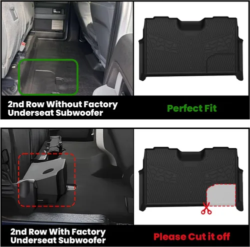 Miniatura 3 de LASFIT Alfombrillas para Ford F-150 2011-2014 SuperCrew, alfombra de la fila delantera con consola de flujo continuo, protector para todo