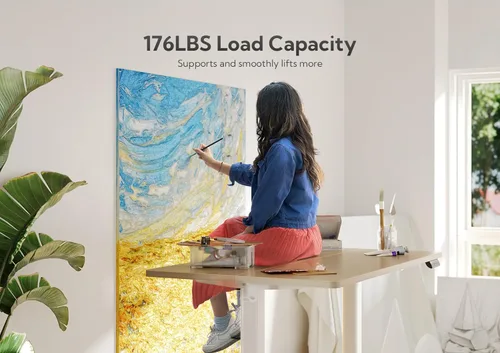 Miniatura 2 de Claiks Escritorio Eléctrico de Pie, Escritorio Ajustable de Altura para Pararse, Escritorio de Oficina en Casa de 48x24 Pulgadas con Tablero