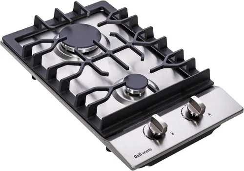 Miniatura 2 de Placa de cocina de gas de 12 pulgadas, doble combustible, 2 quemadores sellados, estufa de gas de acero inoxidable DM223-SA01BZ