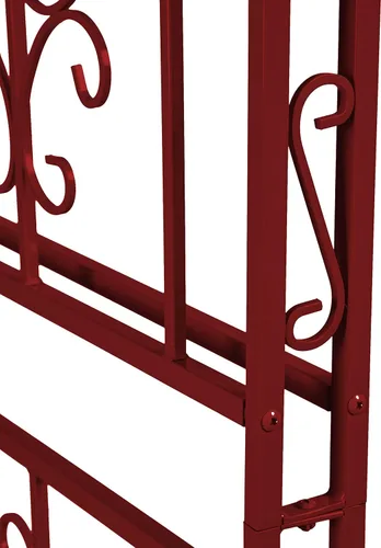 Miniatura 4 de Estructura de arco de jardín al aire libre de metal de Plow & Hearth, de 84 pulgadas de alto, entramado de celosía de hierro para plantas Rojo