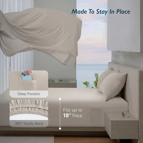 Miniatura 7 de Breescape Cooling Sheets Twin XL Size - BlendTek Dry & Cool Technology Cooling Bed Sheets for Hot Sleepers and Night Sweats, Q-Max>0.46 Tech Twin XL