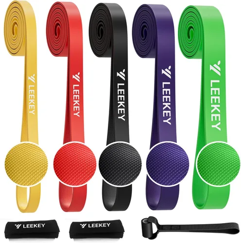 Miniatura 12 de LEEKEY Pull Up Assistance Bands,5-125LB Resistance Bands with Grip、Door Anchor、Gym Bag - Exercise Bands for Full-Body Training, Fitness, Physical