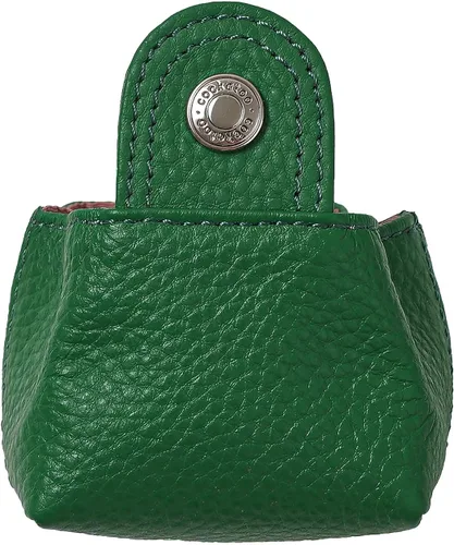 Miniatura 82 de Cockatoo Monedero de cuero genuino para cambio, mini billetera con bolsillo a presión para hombres y mujeres, Rojo (Aurora Red), Casual