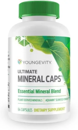 Youngevity Ultimate Mineral Caps™ - Más de 70 minerales esenciales de espectro completo - Densos en nutrientes, derivados de algas marinas húmicas y