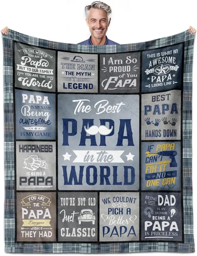 Regalos para papá, regalos para papá, regalos de cumpleaños, manta de papá de 60 x 50 pulgadas, regalos para papá de nietos, regalos para el mejor